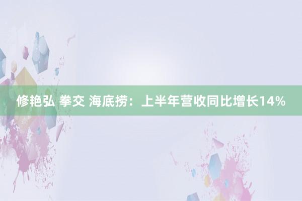 修艳弘 拳交 海底捞：上半年营收同比增长14%