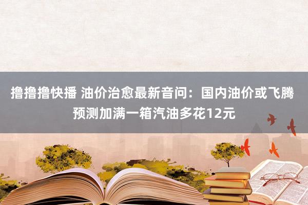 撸撸撸快播 油价治愈最新音问：国内油价或飞腾 预测加满一箱汽油多花12元