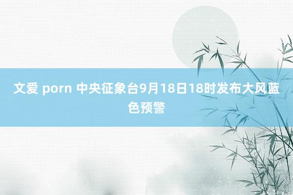 文爱 porn 中央征象台9月18日18时发布大风蓝色预警