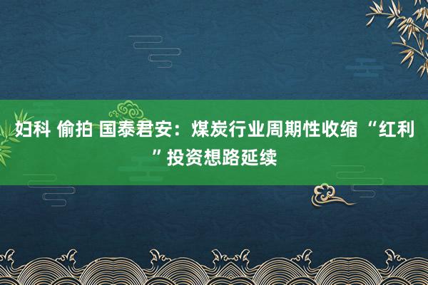 妇科 偷拍 国泰君安：煤炭行业周期性收缩 “红利”投资想路延续