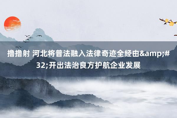 撸撸射 河北将普法融入法律奇迹全经由&#32;开出法治良方护航企业发展