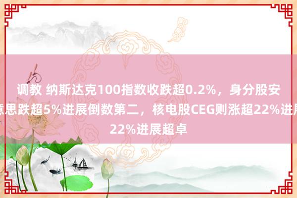 调教 纳斯达克100指数收跌超0.2%，身分股安森好意思跌超5%进展倒数第二，核电股CEG则涨超22%进展超卓