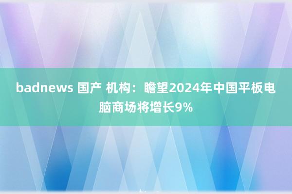 badnews 国产 机构：瞻望2024年中国平板电脑商场将增长9%