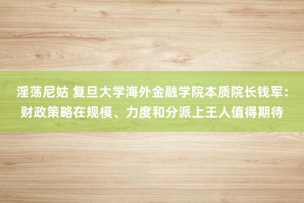 淫荡尼姑 复旦大学海外金融学院本质院长钱军：财政策略在规模、力度和分派上王人值得期待