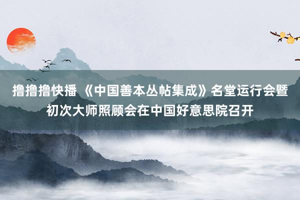 撸撸撸快播 《中国善本丛帖集成》名堂运行会暨初次大师照顾会在中国好意思院召开