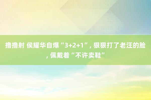 撸撸射 侯耀华自爆“3+2+1”， 狠狠打了老汪的脸， 佩戴着“不许卖鞋”