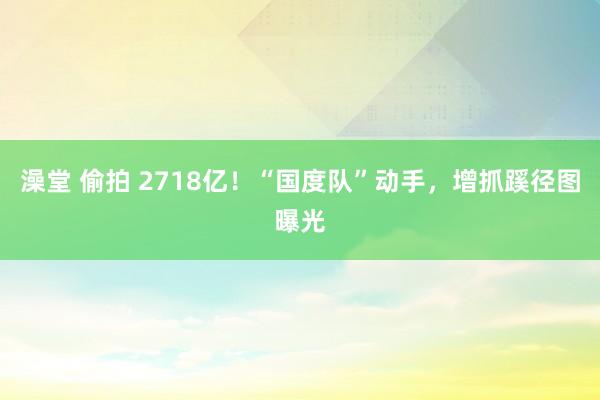 澡堂 偷拍 2718亿！“国度队”动手，增抓蹊径图曝光