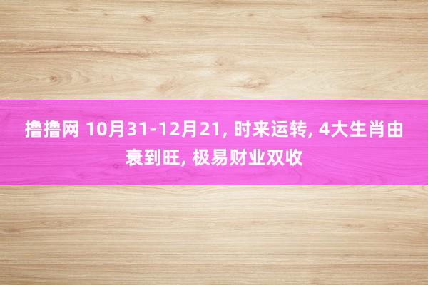 撸撸网 10月31-12月21， 时来运转， 4大生肖由衰到旺， 极易财业双收