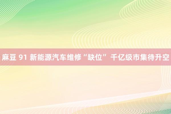 麻豆 91 新能源汽车维修“缺位” 千亿级市集待升空