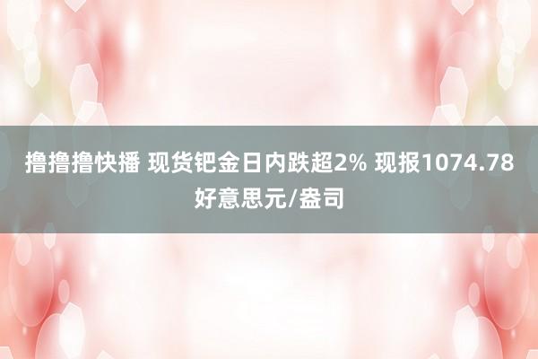 撸撸撸快播 现货钯金日内跌超2% 现报1074.78好意思元/盎司