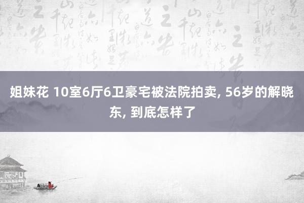 姐妹花 10室6厅6卫豪宅被法院拍卖， 56岁的解晓东， 到底怎样了