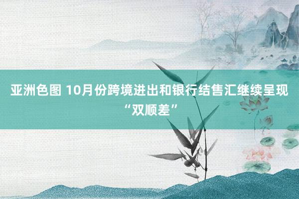 亚洲色图 10月份跨境进出和银行结售汇继续呈现“双顺差”