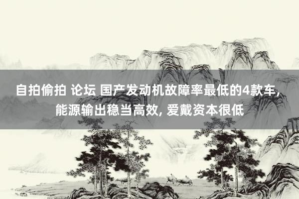 自拍偷拍 论坛 国产发动机故障率最低的4款车， 能源输出稳当高效， 爱戴资本很低