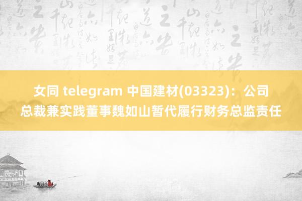 女同 telegram 中国建材(03323)：公司总裁兼实践董事魏如山暂代履行财务总监责任