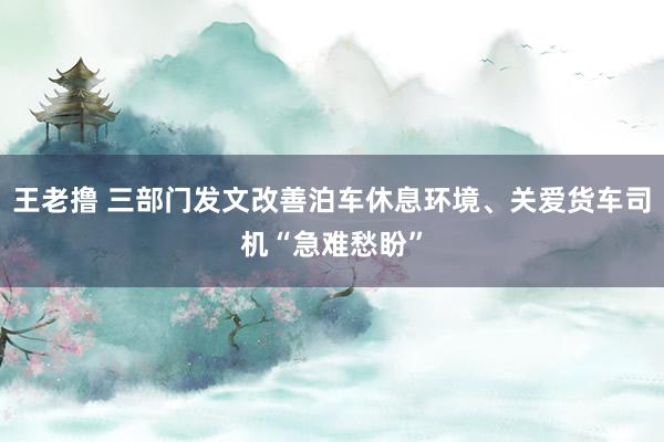 王老撸 三部门发文改善泊车休息环境、关爱货车司机“急难愁盼”