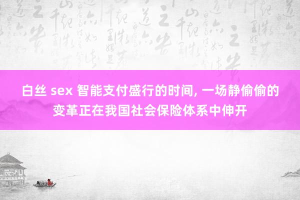 白丝 sex 智能支付盛行的时间， 一场静偷偷的变革正在我国社会保险体系中伸开