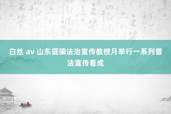 白丝 av 山东诓骗法治宣传教授月举行一系列普法宣传看成