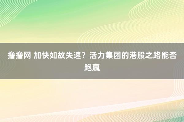 撸撸网 加快如故失速？活力集团的港股之路能否跑赢