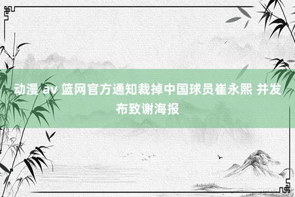 动漫 av 篮网官方通知裁掉中国球员崔永熙 并发布致谢海报