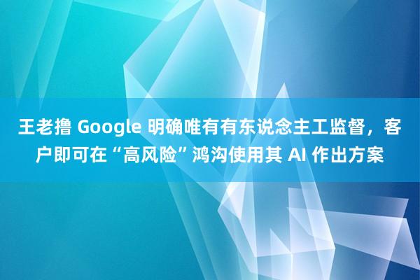 王老撸 Google 明确唯有有东说念主工监督，客户即可在“高风险”鸿沟使用其 AI 作出方案