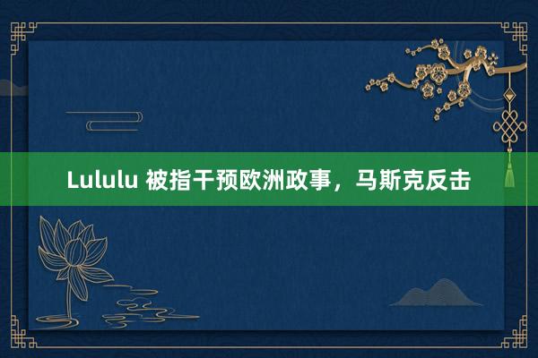 Lululu 被指干预欧洲政事，马斯克反击