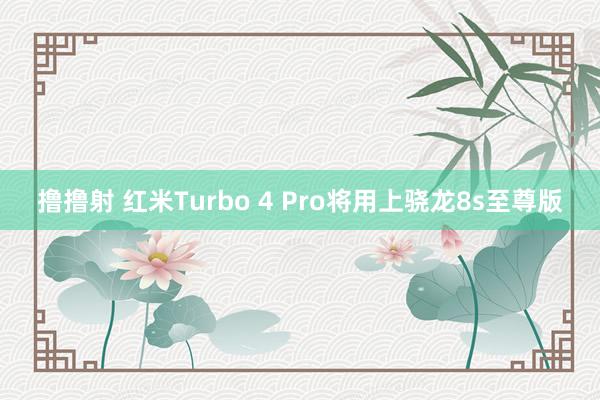 撸撸射 红米Turbo 4 Pro将用上骁龙8s至尊版