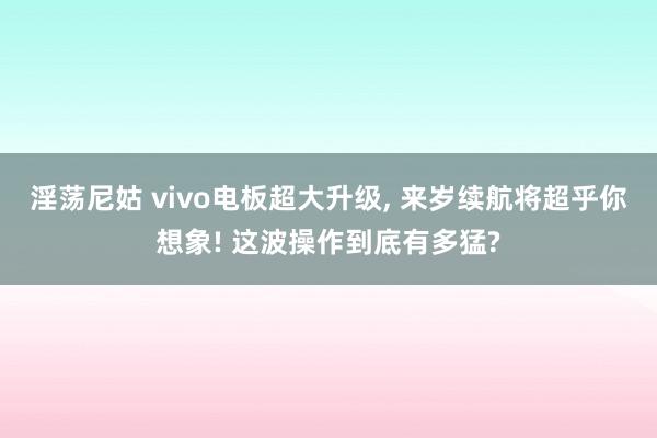 淫荡尼姑 vivo电板超大升级， 来岁续航将超乎你想象! 这波操作到底有多猛?