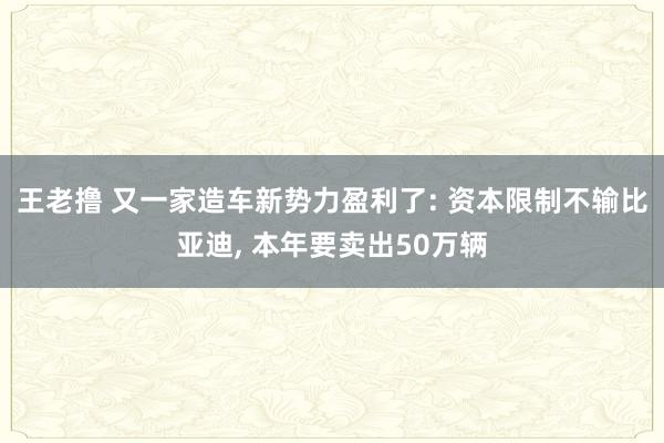 王老撸 又一家造车新势力盈利了: 资本限制不输比亚迪， 本年要卖出50万辆